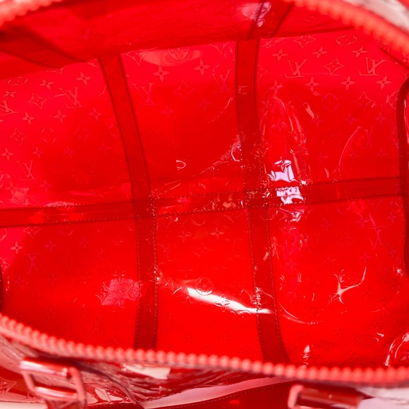 Louis Vuitton x Virgil Abloh Limited Edition Red Monogram PVC Keepall Bandouliér - Picture 5 of 14